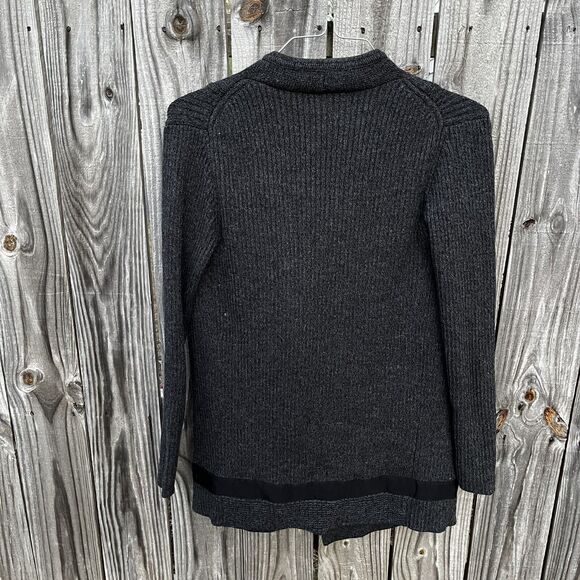 Athleta #352993 Sentinel Sweater Moto Wrap Gray Merino Wool Blend Jacket Small - Picture 9 of 13